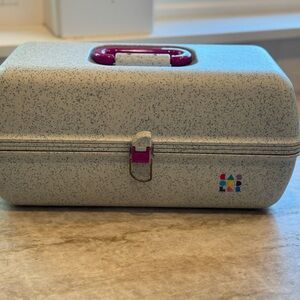 Caboodles Makeup Case - Speckled Gray with Purple Handle